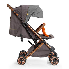 Cosatto Woosh XL Stroller (Mister Fox) - side view, shown with seat reclined and hood fully extended
