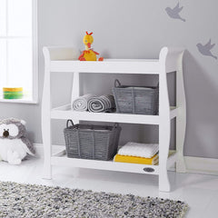 Obaby Stamford Sleigh Open Changing Unit (White) - lifestyle image