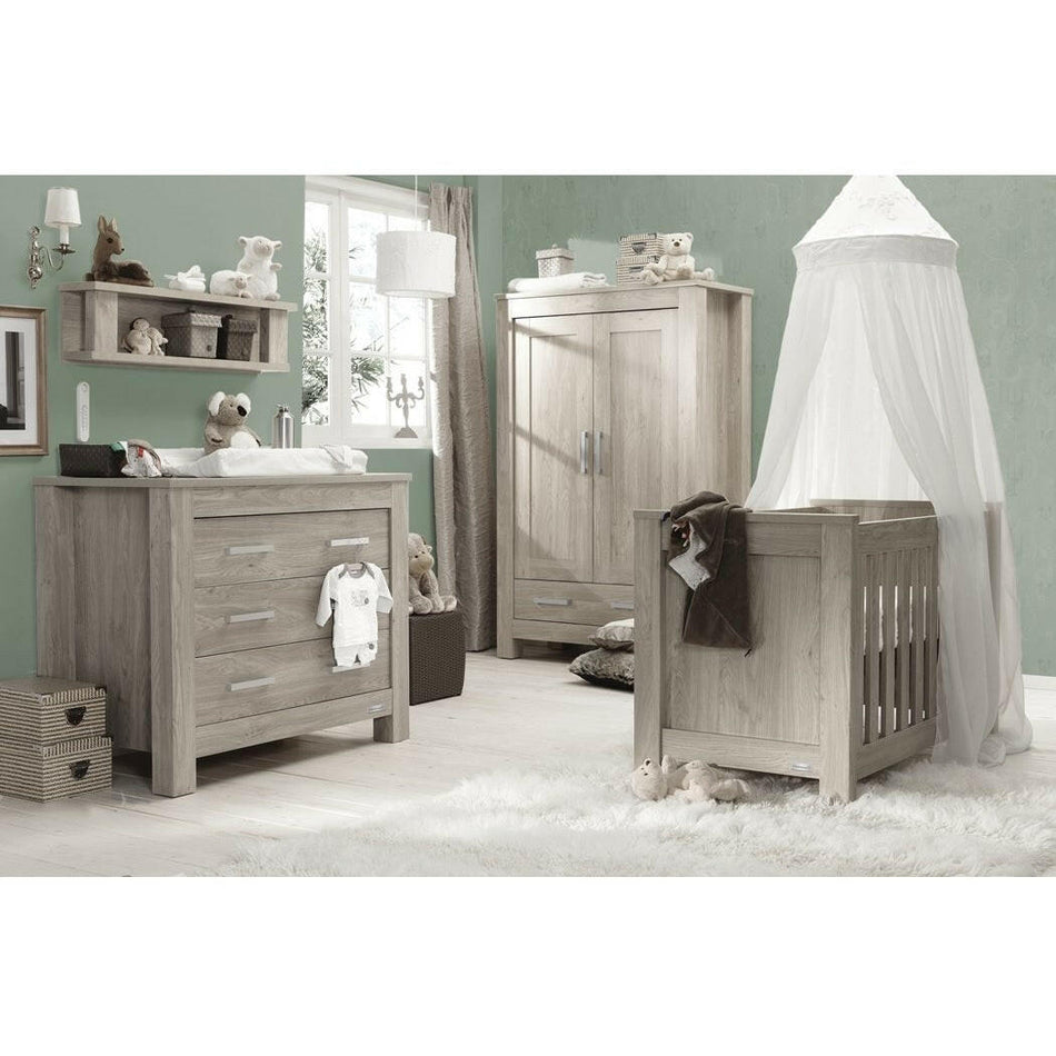 BabyStyle Bordeaux Wall Shelf (Ash) - lifestyle image, shown here with the Bordeaux furniture