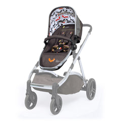 Cosatto Wow XL Additional Seat Unit (Mister Fox) - front view, shown fixed onto Wow XL chassis (pushchair not included, available separately)