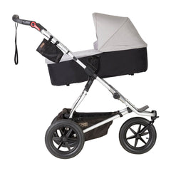 Mountain Buggy Carrycot Plus for Urban Jungle/Terrain - Silver - shown here with carrycot inclined
