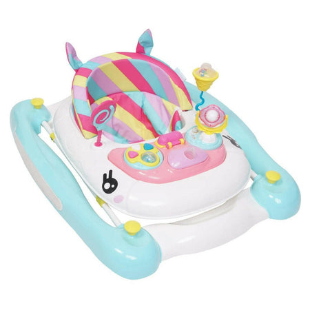 MyChild Baby Unicorn Walker Rocker (Rainbow) - quarter view, shown folded