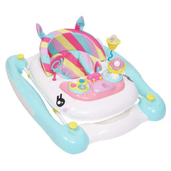MyChild Baby Unicorn Walker Rocker (Rainbow) - quarter view, shown folded