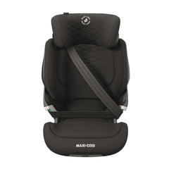 Maxi-Cosi Kore Pro i-Size Child Car Seat (Authentic Black) - front view, showing how the seat uses a vehicle`s standard 3-point seat belt