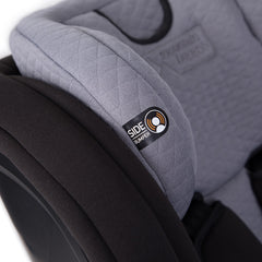 Mountain Buggy Safe Rotate ISOFIX Car Seat (Black/Silver) - close view, showing the seat`s side bumper and headrest