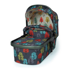 Cosatto Giggle 3 Pram & Pushchair (Hare Wood) - quarter view, showing the carrycot