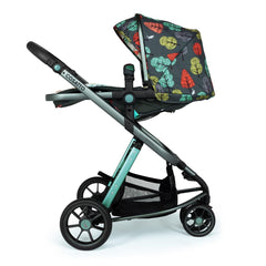 Cosatto Giggle 3 Pram & Pushchair (Hare Wood) - side view, showing the pushchair in parent-facing mode with seat reclined