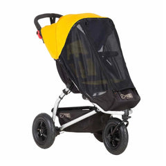 Mountain Buggy Sun Cover Set (Mini/Swift v3.0) - quarter view, showing the mesh sun cover (pushchair not included, available separately)