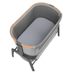 Maxi-Cosi Iora Co-Sleeping Crib (Essential Grey) - over view, showing the crib`s interior and included mattress