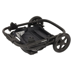 BabyStyle Hybrid Edge 2 Stroller (Slate) - quarter view, showing the chassis folded