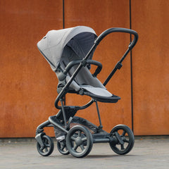 BabyStyle Hybrid Edge 2 Stroller (Mist) - lifestyle image, shown here in parent-facing mode