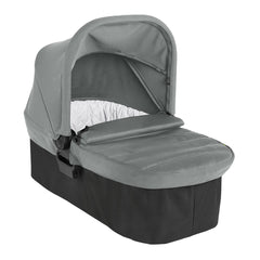Baby Jogger City Mini 2 Carrycot (Slate) - quarter view, shown with the apron flap lowered