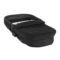 Baby Jogger City Mini 2 Carrycot (Carbon) - quarter view, showing the carrycot collapsed for transport and storage