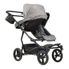Mountain Buggy Duet v3.2 Carrycot Plus - 2018+ (Herringbone) - rear view, shown here with one parent-facing seat