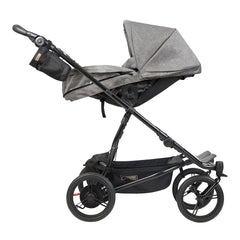 Mountain Buggy Duet v3.2 Carrycot Plus - 2018+ (Herringbone) - side view, shown here with two parent-facing seats