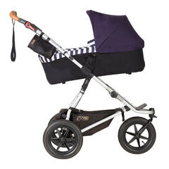 Mountain Buggy 2019 Carrycot Plus (Nautical) for Urban Jungle/Terrain - side view, shown here with carrycot inclined