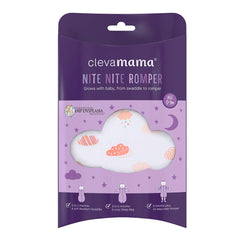 Clevamama 3-in-1 Nite Nite Romper (Coral Clouds) - shown here in its packaging
