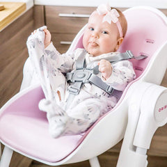 Oribel Cocoon Highchair (Rose Pink) - lifestyle image, shown here as the recliner
