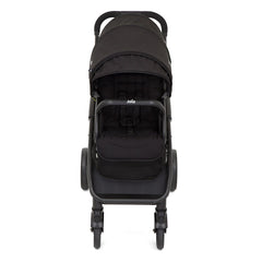 Joie Evalite Duo Stroller (Coal) - front view, showing the harness and bumper bar