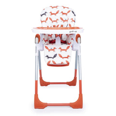 Cosatto Noodle 0+ Highchair (Mister Fox) - front view, shown with newborn liner removed and seat upright