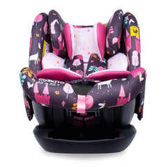 Cosatto All In All Plus ISOFIX Car Seat (Unicorn Land) - front view, shown here reclined