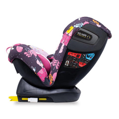 Cosatto All In All Plus ISOFIX Car Seat (Unicorn Land) - side view, shown here reclined, rear-facing and with ISOFIX brackets extended