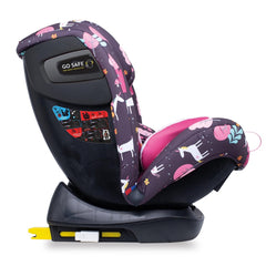 Cosatto All In All Plus ISOFIX Car Seat (Unicorn Land) - side view, shown here reclined and in forward-facing mode