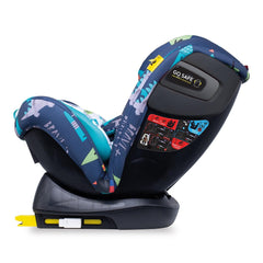 Cosatto All In All Plus ISOFIX Car Seat (Dragon Kingdom) - side view, shown here reclined, rear-facing and with ISOFIX brackets extended