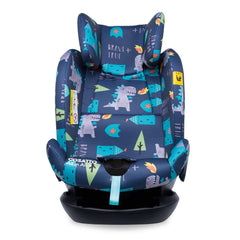 Cosatto All In All Plus ISOFIX Car Seat (Dragon Kingdom) - front view, shown with headrest fully raised and 5-point harness removed