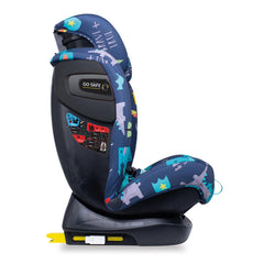Cosatto All In All Plus ISOFIX Car Seat (Dragon Kingdom) - side view, shown with headrest fully raised and showing the Go-Safe side impact protection