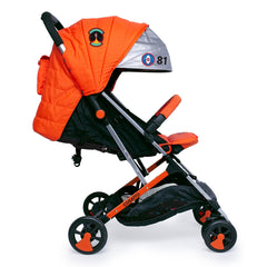 Cosatto Woosh 2 Stroller (Spaceman) - side view, shown with the seat reclined and hood fully extended
