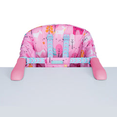 Cosatto Grub's Up Portable Highchair (Unicorn Land) - front view, shown secured onto a table