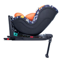 Cosatto RAC Come & Go i-Rotate i-Size Car Seat (Road Map) - side view, shown in rear-facing mode with the seat reclined