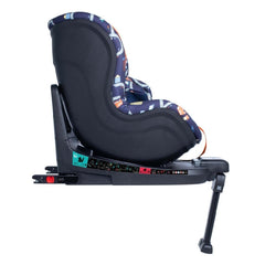 Cosatto RAC Come & Go i-Rotate i-Size Car Seat (Road Map) - side view, shown in forward-facing mode with the seat upright