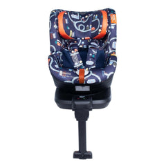 Cosatto RAC Come & Go i-Rotate i-Size Car Seat (Road Map) - front view, showing the seat in forward-facing mode without the newborn insert