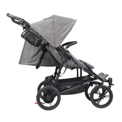 Mountain Buggy Duet - Luxury Collection Bundle (Herringbone) - side view, showing the buggy with the seats reclined