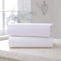 Clair De Lune Fitted Sheets (White) Cot 120x60cm - lifestyle image
