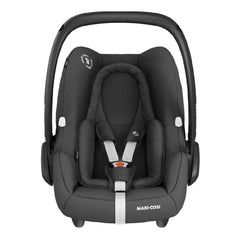 Maxi-Cosi Rock i-Size Group 0+ Infant Car Seat (Essential Black) - front view, shown here with the newborn inlay