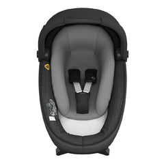 Maxi-Cosi Jade i-Size Car Cot (Essential Black) - overhead view, showing the cot`s interior with its safety harness