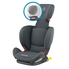 Maxi-Cosi RodiFix AirProtect Car Seat (Authentic Graphite) - quarter view, showing the internal construction of the protective headrest