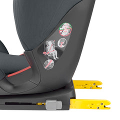 Maxi-Cosi RodiFix AirProtect Car Seat (Authentic Graphite) - side view, showing the seat`s ISOFIX connection brackets fully extended