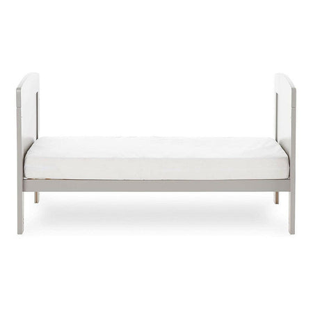 Obaby Grace Mini Cot Bed (Warm Grey) - side view, shown here as the junior bed (mattress not included, available separately)