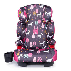 Cosatto Sumo Group 2/3 ISOFIT Car Seat (Unicorn Land) - front view, showing the seat with its cup holder