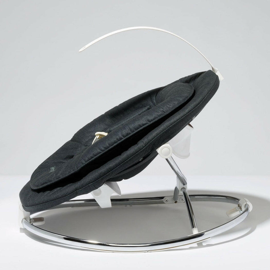 iCandy Mi-Chair Newborn Pod (Grey) -  side view, showing the toy bar on which you can attach favourite toy