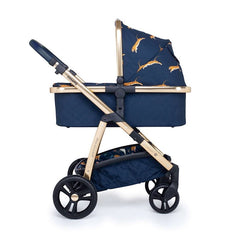 Cosatto Wow Pram & Accessories Bundle - Paloma Faith (On The Prowl) - side view, showing the carrycot and chassis together as the pram