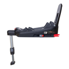 Cosatto Port i-Size ISOFIX Car Seat Base - side view, showing the base`s support leg and red ISOFIX connectors