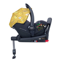 Cosatto Port i-Size ISOFIX Car Seat Base - side view, showing the base with an RAC Port i-Size car seat (car seat not included, available separately)