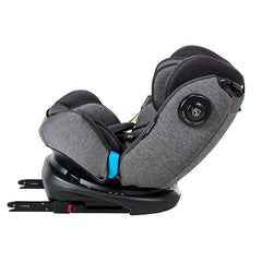 MyChild Chadwick ISOFIX Car Seat - Group 0123 (Black/Grey) - side view, showing the seat`s side impact protector and ISOFIX connection brackets