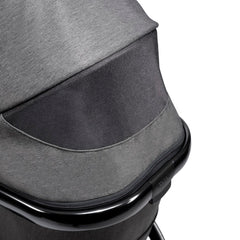 iCandy Peach Phantom Pushchair & Carrycot (Dark Grey Twill) - close view, showing the canopy`s mesh ventilation panel