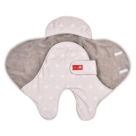 Red Castle Babynomade Double Fleece Blanket (Miss Sunday) - showing a Babynomade interior and its waist belt and flap